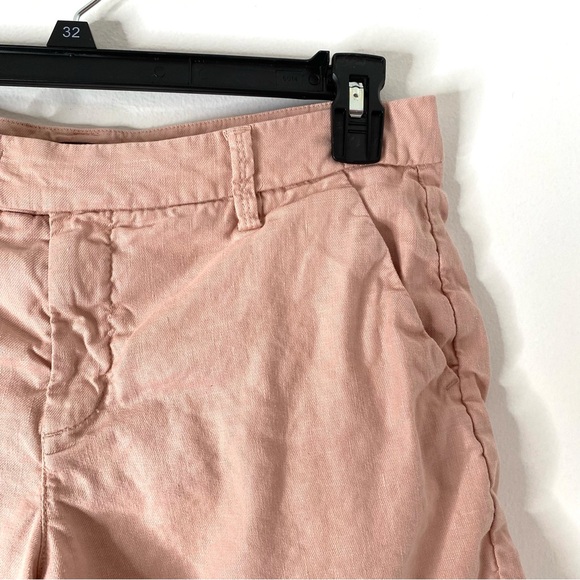 Level 99 Neutral Pink Linen Blend Shorts - Picture 2 of 5